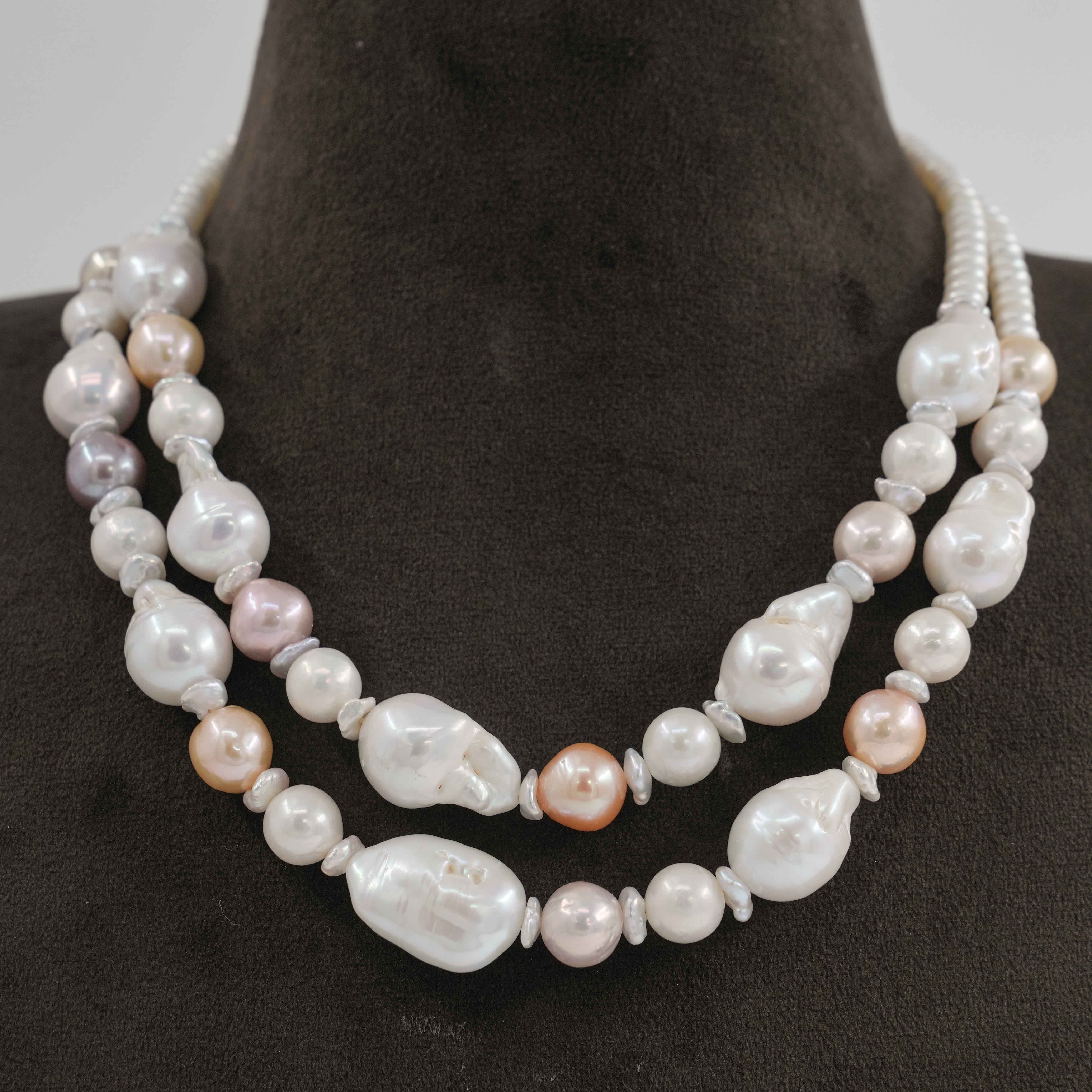 The Pearl Atelier by Kabra Pearls - Round and Baroque Pearl Necklace
